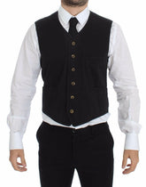Dolce & Gabbana Black Cotton Viscose Dress Vest Blazer -  Vests for Men Suits -  Dolce & Gabbana.